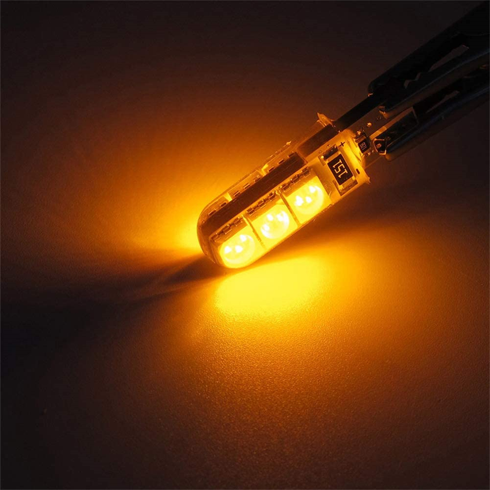 10x T10 Silicone Car Clearance Light T10 Wedge Led bulbs Interior Lights for W5W 194 168 2825
