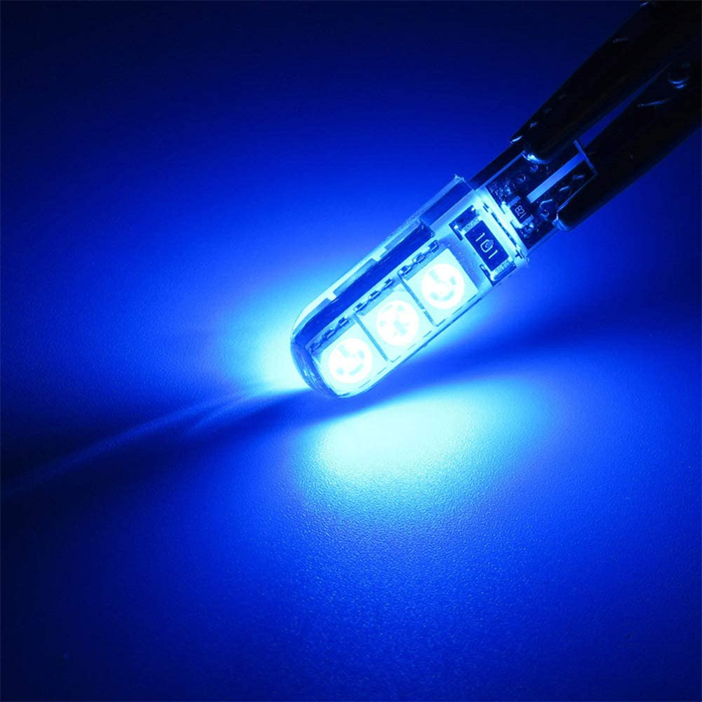 10x T10 Silicone Car Clearance Light T10 Wedge Led bulbs Interior Lights for W5W 194 168 2825