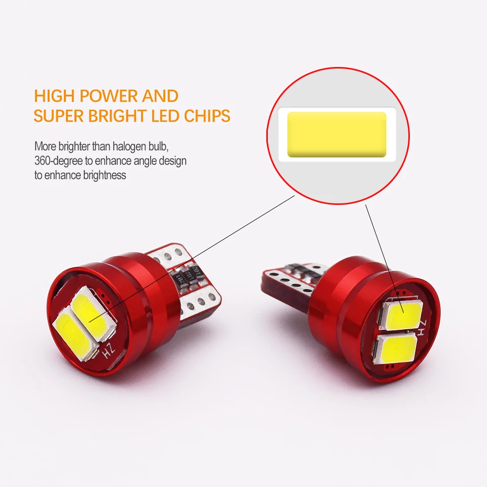 2x T10 W5W Car LED Bulbs Auto Interior Dome Lights Door Reading Light LED Parking Trunk Lamps