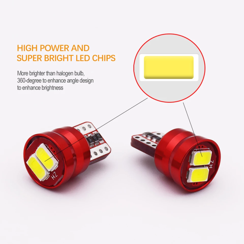 2x T10 W5W Car LED Bulbs Auto Interior Dome Lights Door Reading Light LED Parking Trunk Lamps