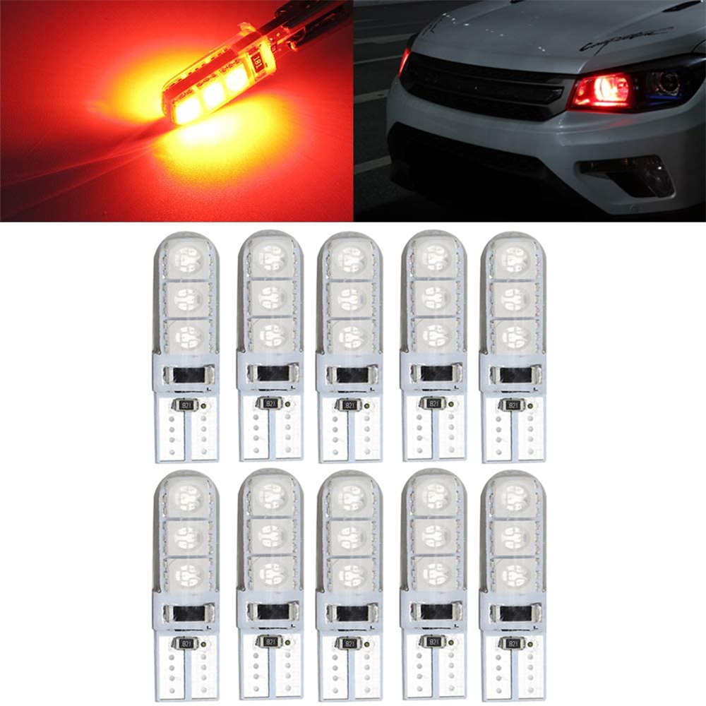 10x T10 Silicone Car Clearance Light T10 Wedge Led bulbs Interior Lights for W5W 194 168 2825