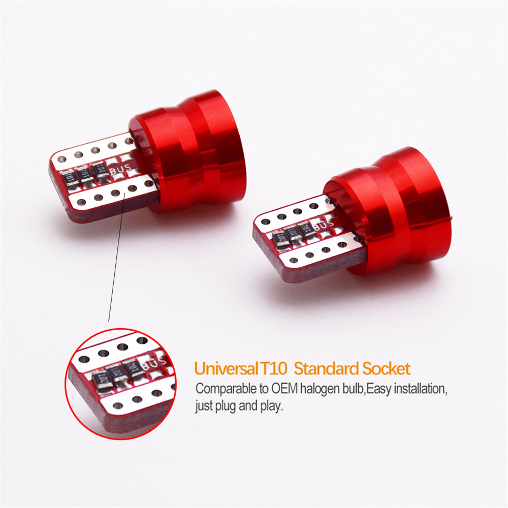 2x T10 W5W Car LED Bulbs Auto Interior Dome Lights Door Reading Light LED Parking Trunk Lamps