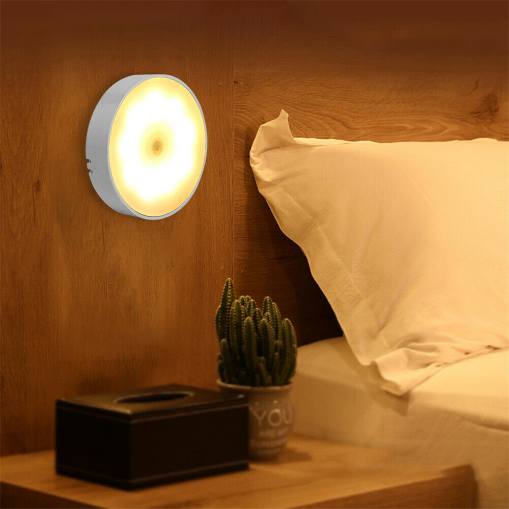 LED Motion Sensor Night Light USB Rechargeable Bedroom Wall Lamp Stairs Intelligent Body Light Sensor Lamp