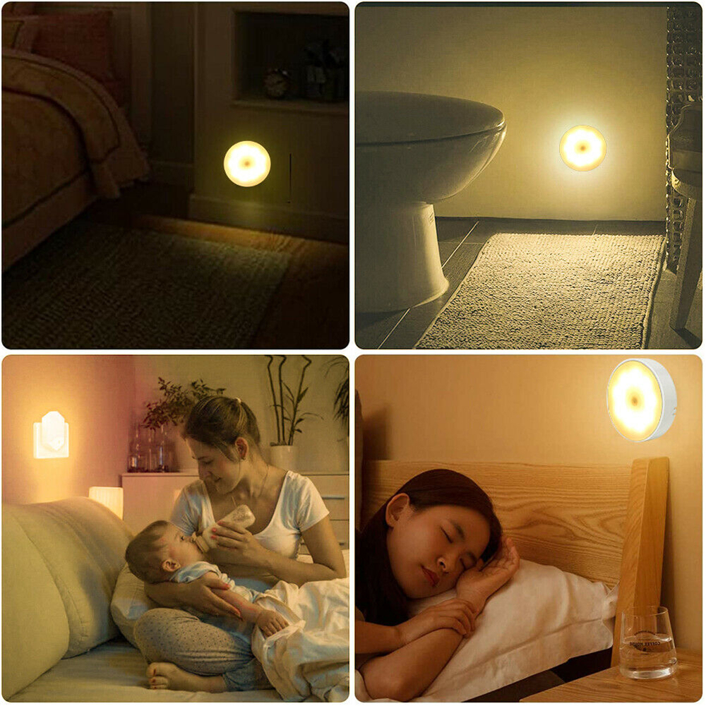 LED Motion Sensor Night Light USB Rechargeable Bedroom Wall Lamp Stairs Intelligent Body Light Sensor Lamp