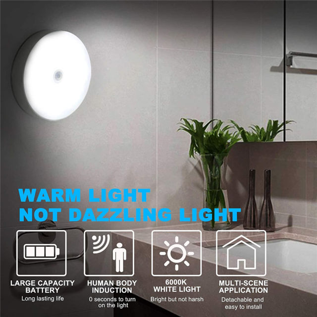 LED Motion Sensor Night Light USB Rechargeable Bedroom Wall Lamp Stairs Intelligent Body Light Sensor Lamp