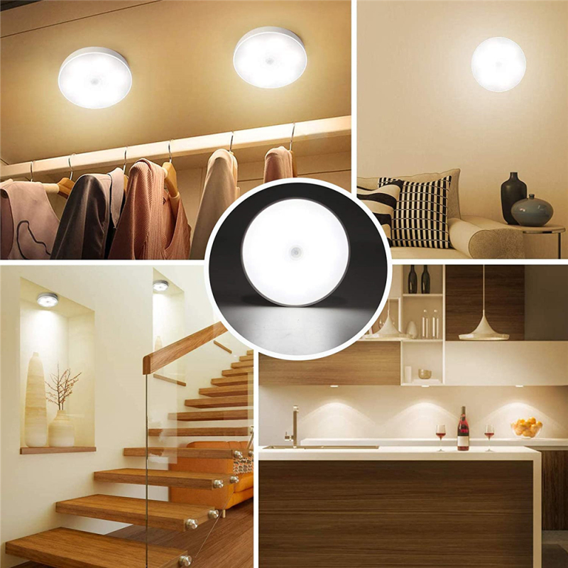 LED Motion Sensor Night Light USB Rechargeable Bedroom Wall Lamp Stairs Intelligent Body Light Sensor Lamp