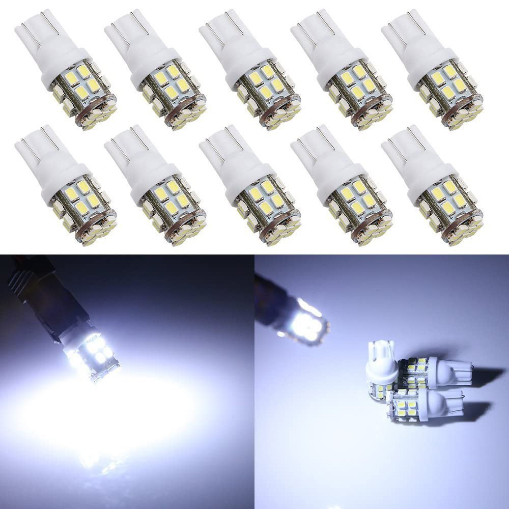 10x 24V W5W LED Bulb Cool White T10 Bulbs for License Plate Car Interior Lights