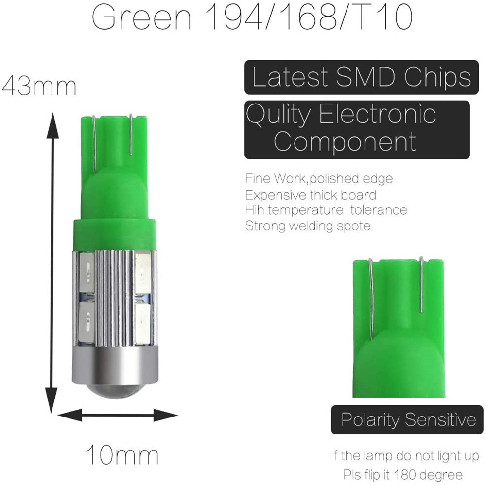 4x T10 5630 10smd Led Light W5W T10 Wedge Led Bulbs Car Lights Bulb