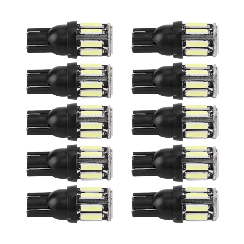 10x T10 Car LED Wedge Reverse Instrument Panel Width Lamp Reading Light Bulbs
