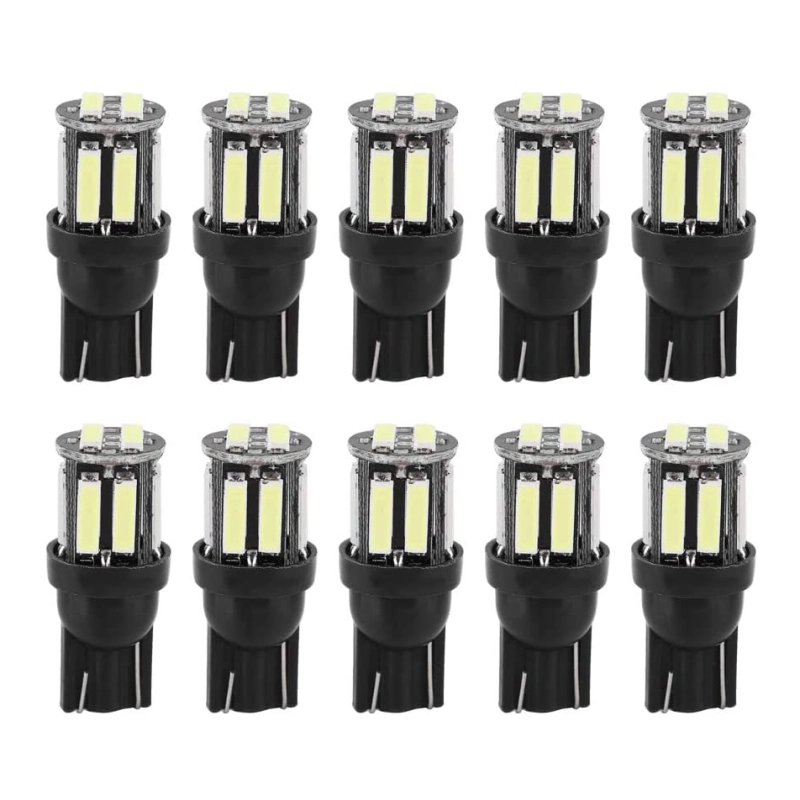 10x T10 Car LED Wedge Reverse Instrument Panel Width Lamp Reading Light Bulbs