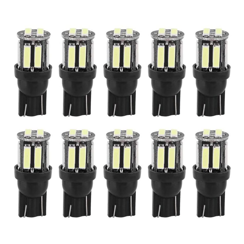 10x T10 Car LED Wedge Reverse Instrument Panel Width Lamp Reading Light Bulbs