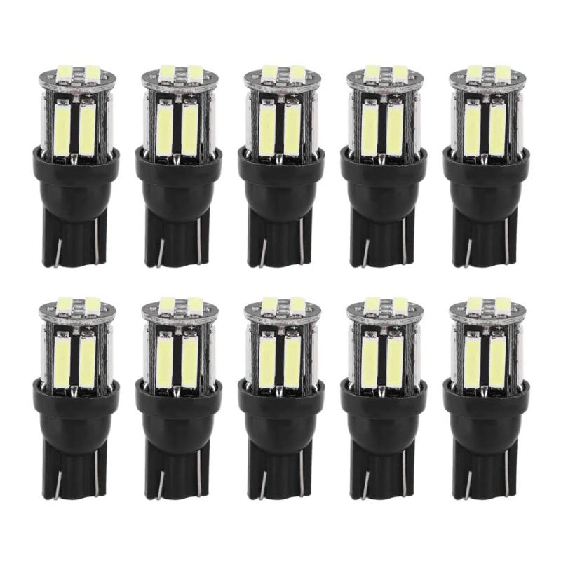 10x T10 Car LED Wedge Reverse Instrument Panel Width Lamp Reading Light Bulbs