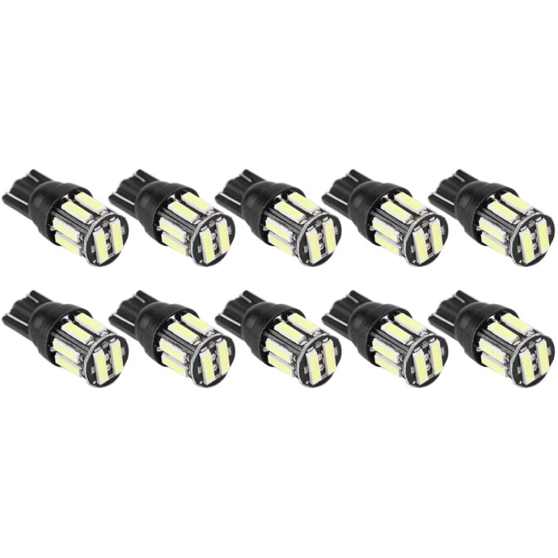 10x T10 Car LED Wedge Reverse Instrument Panel Width Lamp Reading Light Bulbs