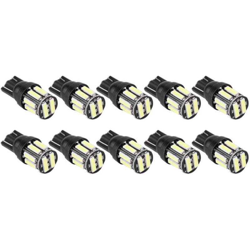 10x T10 Car LED Wedge Reverse Instrument Panel Width Lamp Reading Light Bulbs