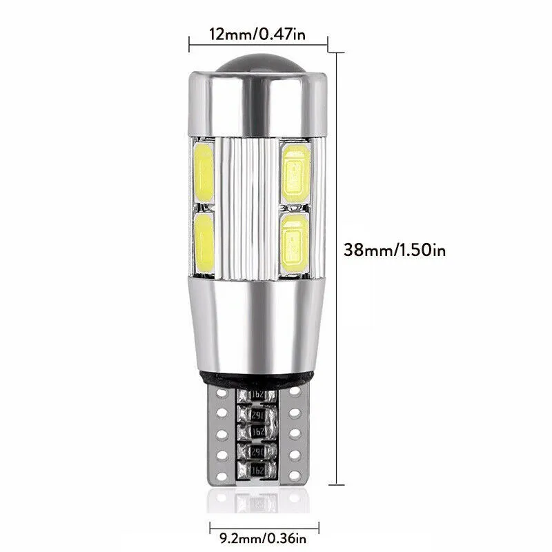2x W5W Car LED T10 License Plate Illumination Light for Width Lights Reading Lamp Roof Bulbs