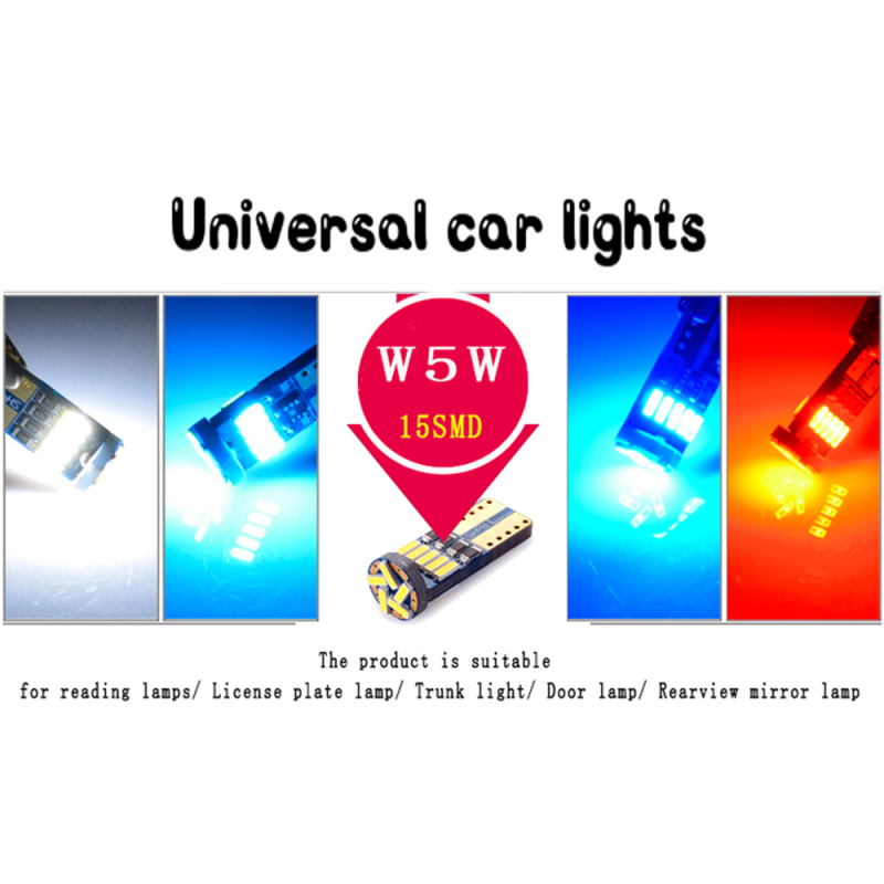 10x Non-Polarity T10 W5W 194 168 CANBUS LED Car Reading Light Door Tail Clearance Lights Bulb