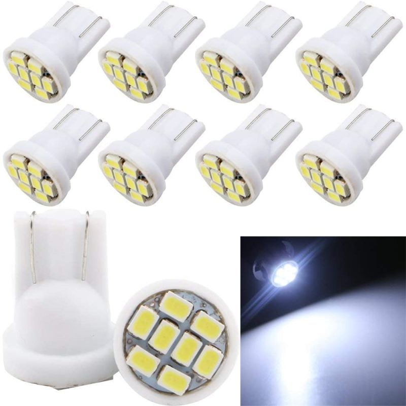 10x T10 LED W5W Car Interior Replacement Dashboard Side Marker Light Map Dome Bulb