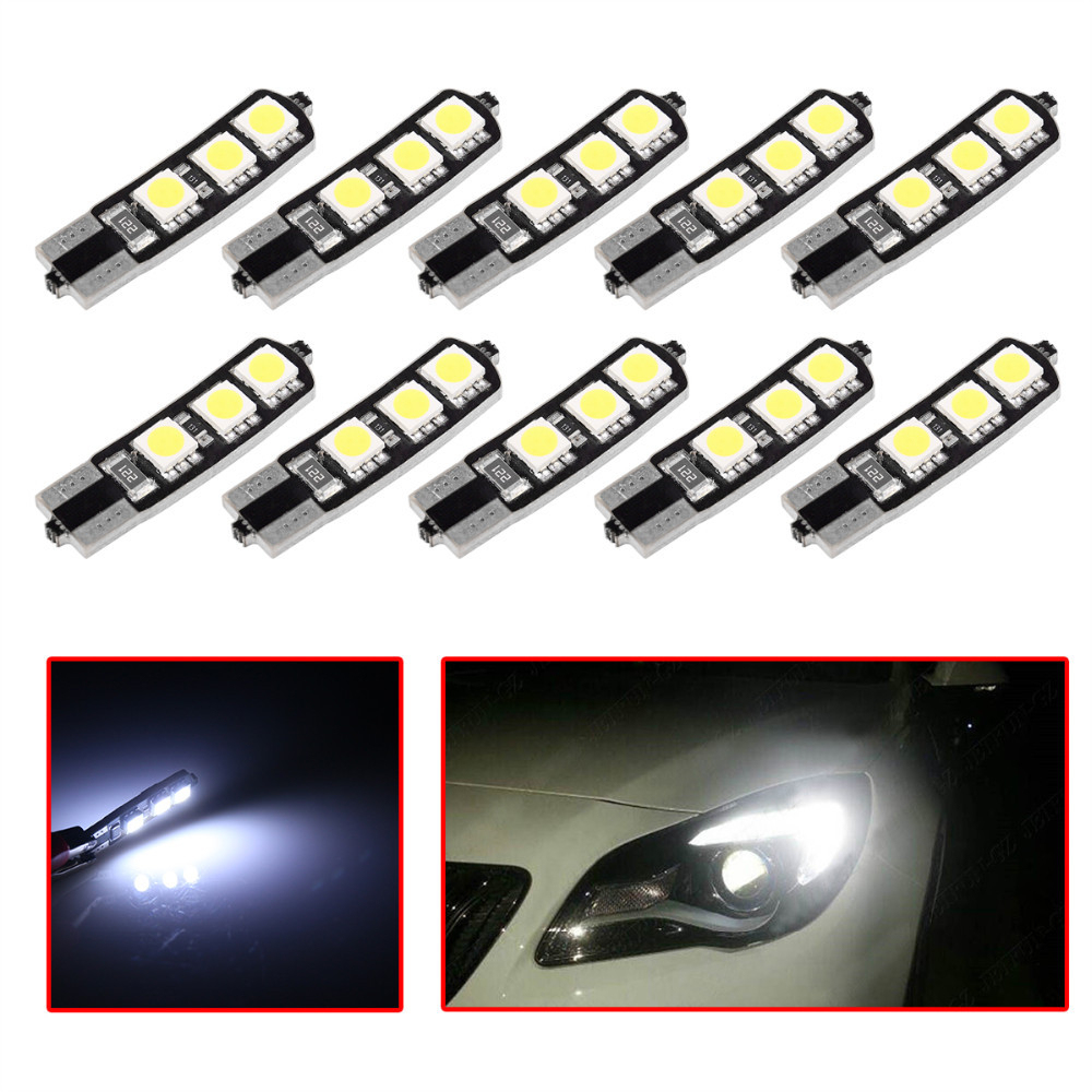 10x Car Led T10 Width Lamp License Plate Light Auto Interior Lights Bulb