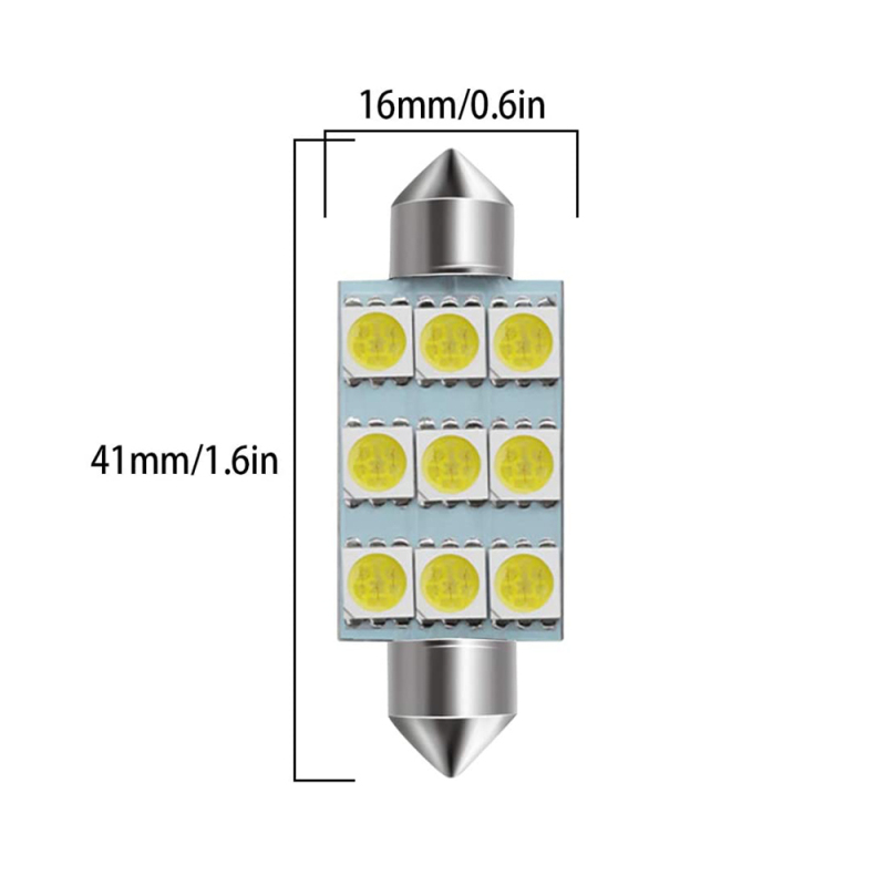 4x Car Festoon LED 36mm 39mm 41mm for Car Interior Dome Map Courtesy Lights