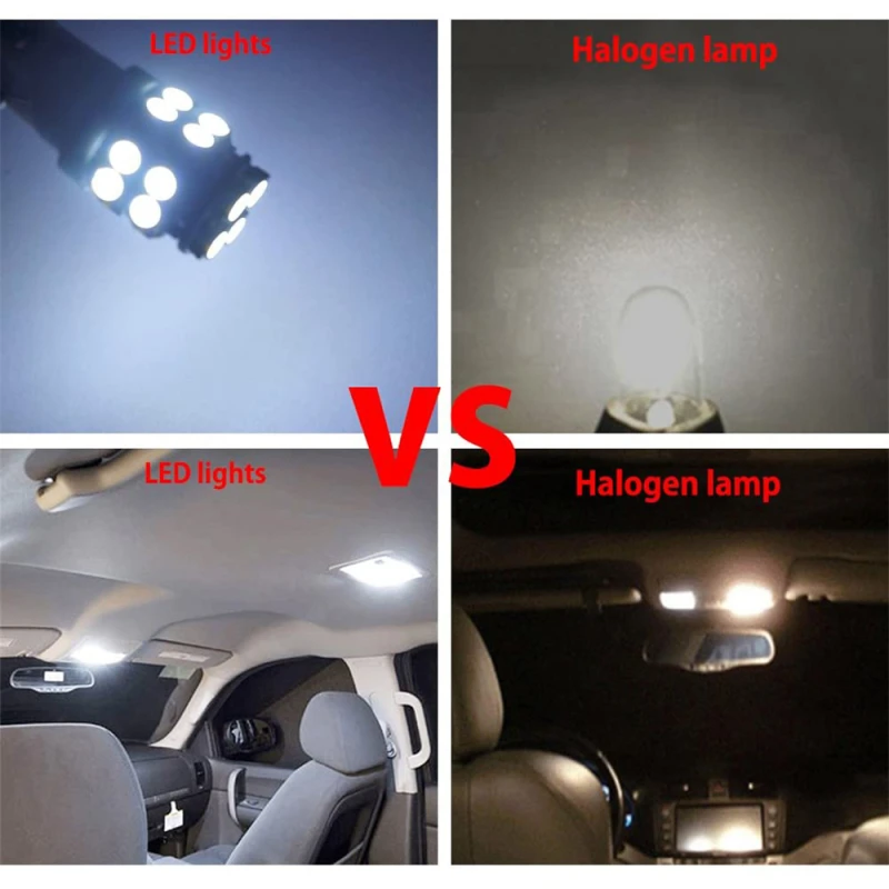 10x T10 194 LED Light Bulbs for Car Interior Dome Map Door Courtesy License Plate Lights