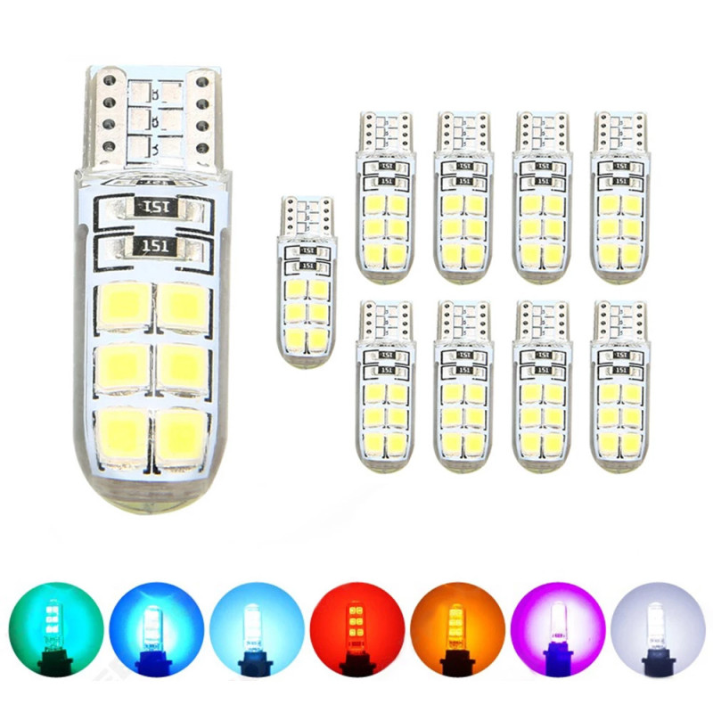 10x T10 LED Car Width Light Auto DC12V Door Lights License Plate Lamp