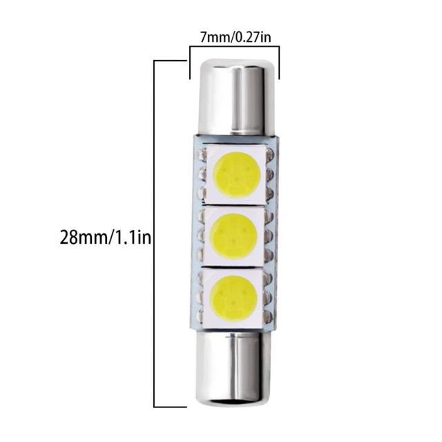 4x Festoon Light 28mm 31mm LED for Car Sun Visor Vanity Mirror Bulbs
