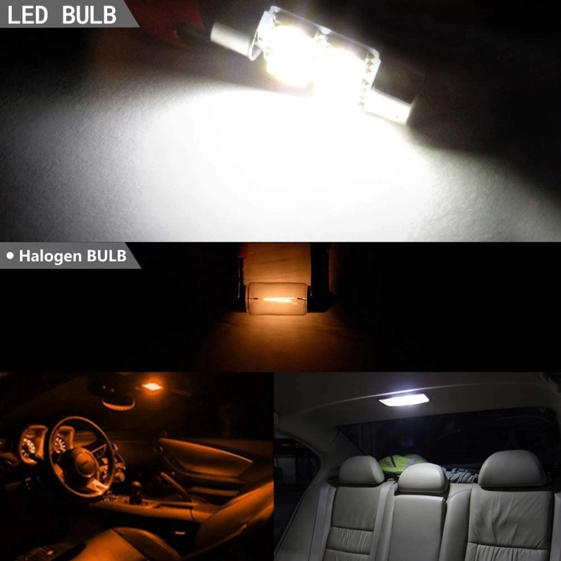 4x 31mm/36mm/39mm/41mm Festoon Car LED Bulb for Dome Map Light Glove Box Door Lamp Trunk Cargo Lights