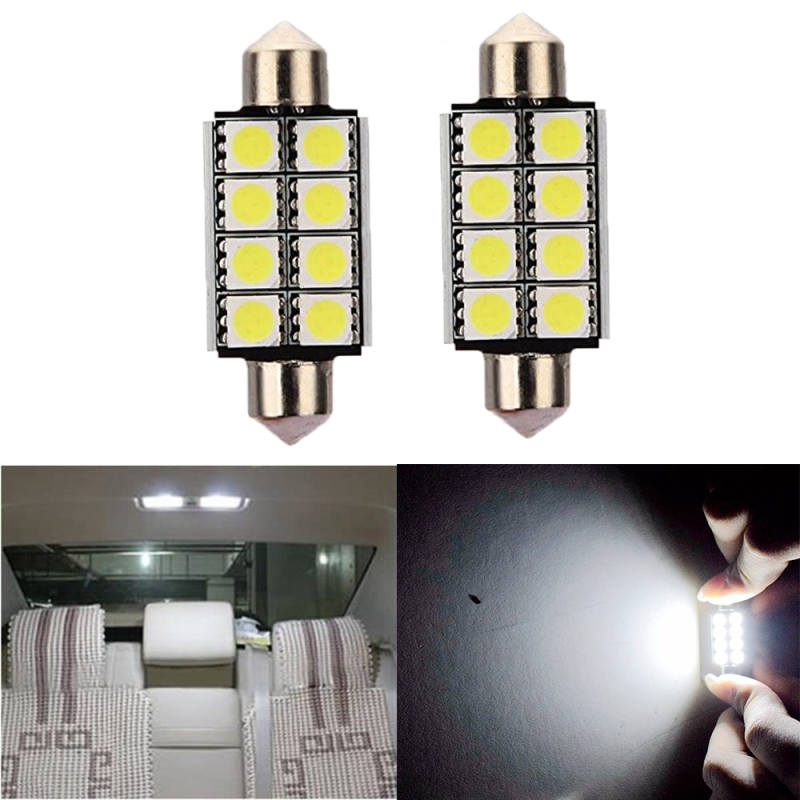 2x Festoon LED Bulb 39mm 41mm Canbus for Car Interior Dome Map Door Courtesy Trunk License Plate Lights