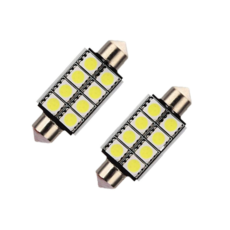 2x Festoon LED Bulb 39mm 41mm Canbus for Car Interior Dome Map Door Courtesy Trunk License Plate Lights