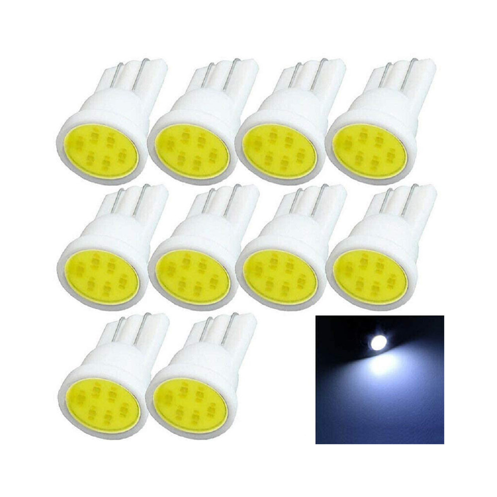 10x Ceramic Car Interior LED T10 W5W 168 Wedge Door Instrument Side Bulb Lamp Car Light