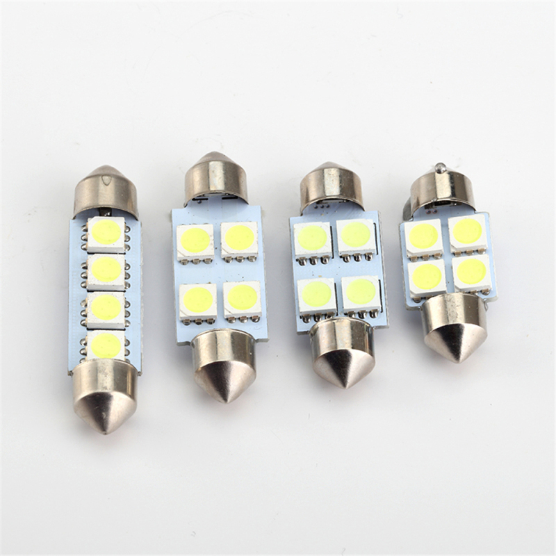 4x 31mm/36mm/39mm/41mm Festoon Car LED Bulb for Dome Map Light Glove Box Door Lamp Trunk Cargo Lights