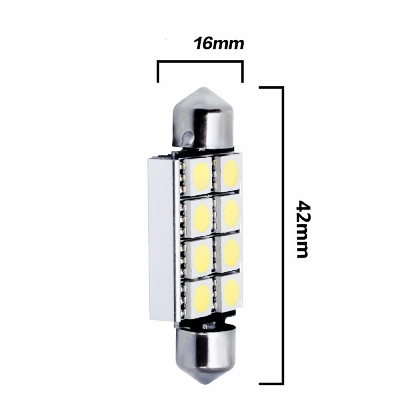 2x Festoon LED Bulb 39mm 41mm Canbus for Car Interior Dome Map Door Courtesy Trunk License Plate Lights