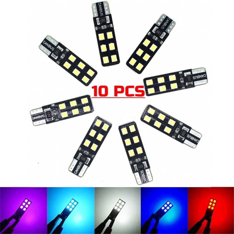 10x T10 LED W5W Canbus Lights 194 for Car Parking Side Light Clearance Lamp