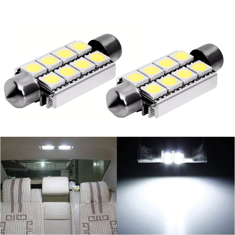 2x Festoon LED Bulb 39mm 41mm Canbus for Car Interior Dome Map Door Courtesy Trunk License Plate Lights