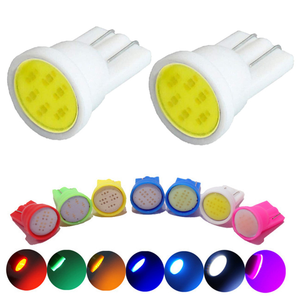 10x Ceramic Car Interior LED T10 W5W 168 Wedge Door Instrument Side Bulb Lamp Car Light