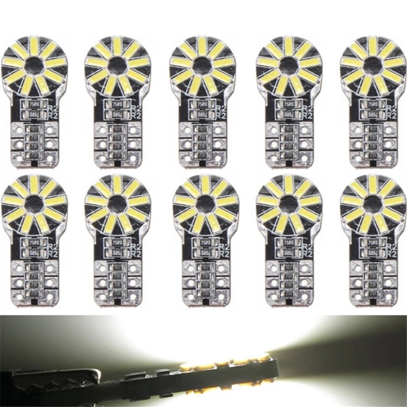 10x Car Light T10 W5W Led Wedge Bulb Dome Reading Parking Lights Sidemarker Sidelight Lamp