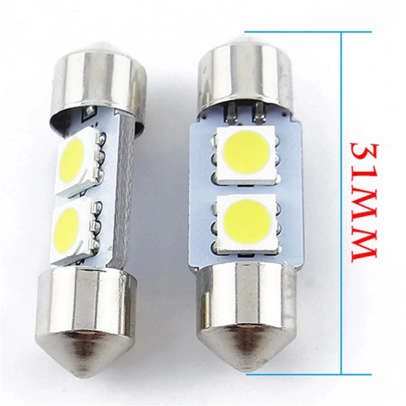 2x 31mm LED de3175 C5W Car Dome Reading Trunk light Registration Number Plate Lights