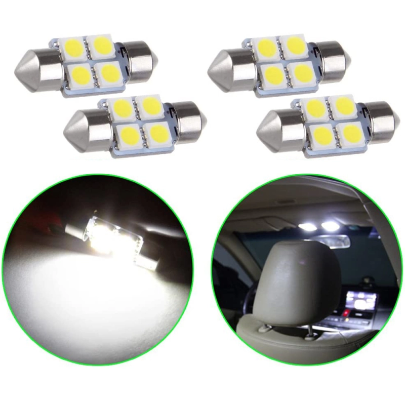 4x 31mm/36mm/39mm/41mm Festoon Car LED Bulb for Dome Map Light Glove Box Door Lamp Trunk Cargo Lights