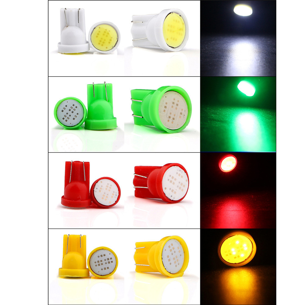 10x Ceramic Car Interior LED T10 W5W 168 Wedge Door Instrument Side Bulb Lamp Car Light