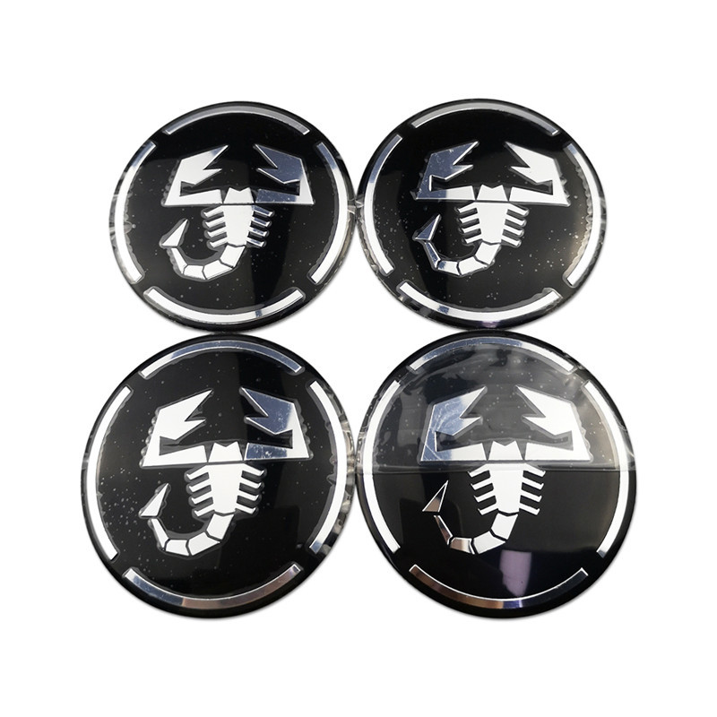 56mm Wheel Center Hub Caps Emblem for Abarth Sticker For Fiat Panda Bravo Stilo 500 595 695 131 Punto 1000 Decoration Car Styling