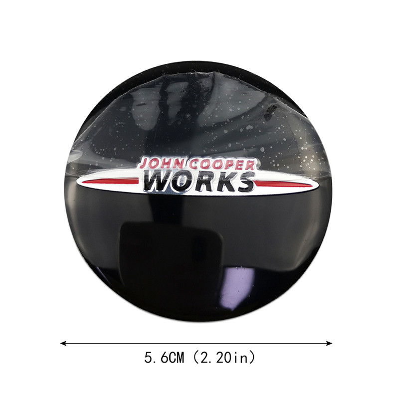 5.6cm 56mm Car Wheel Center Hub Caps for Works Logo For Mini Cooper S R50 R53 R56 F56 Countryman Clubman JCW Roadster Car Styling Emblem