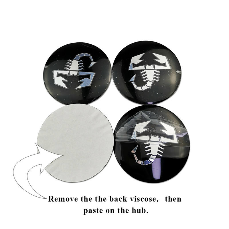 56mm Wheel Center Hub Caps Emblem for Abarth Sticker For Fiat Panda Bravo Stilo 500 595 695 131 Punto 1000 Decoration Car Styling