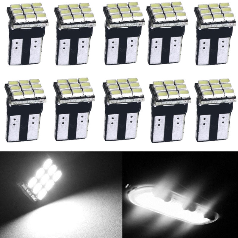 10x T10 W5W Car LED Canbus License Plate Light Instrument Lamp Auto Bulb