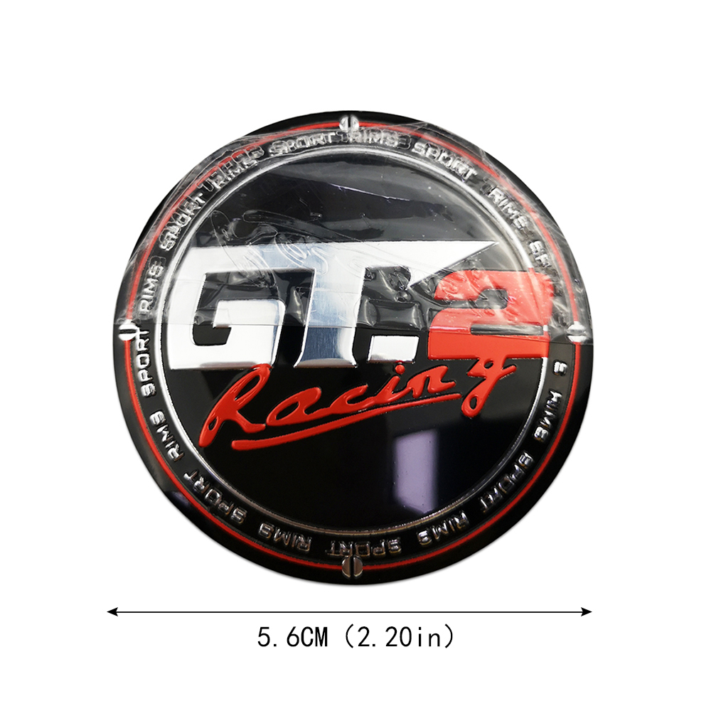 56mm Wheel Center Caps GT GT.2 Racing Hub Sticker for Honda Civic Ford Mercedes BMW 3 5 Skoda