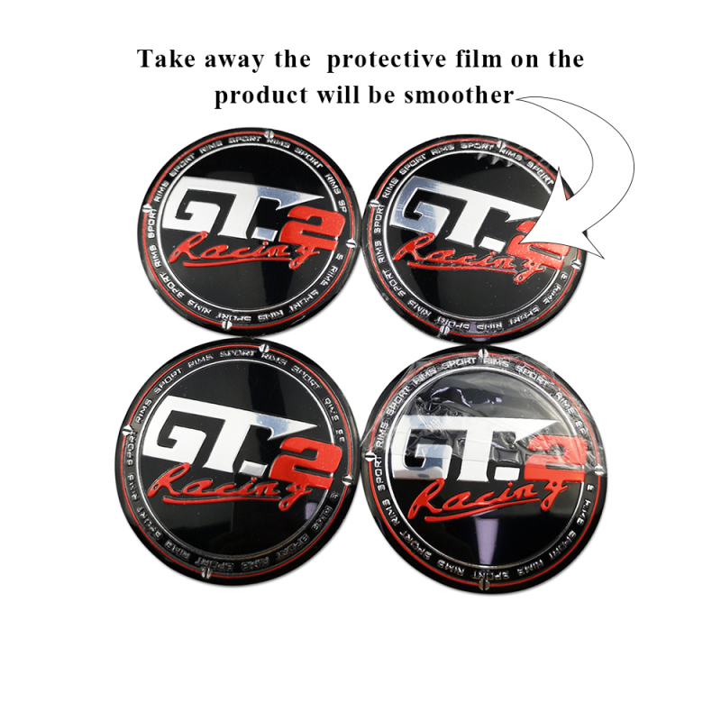 56mm Wheel Center Caps GT GT.2 Racing Hub Sticker for Honda Civic Ford Mercedes BMW 3 5 Skoda