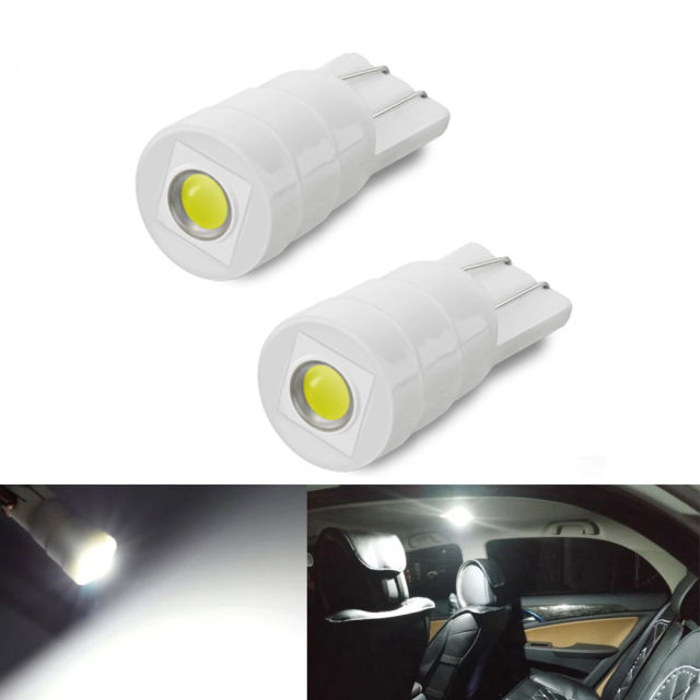 2x Ceramic T10 W5W LED Bulbs 194 168 for Car Interior Light Wedge Parking Lights