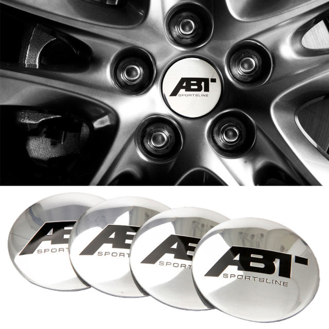 56mm ABT Logo Wheel Center Hub Caps Stickers For Volkswagen Tiguan Passat VW Polo 6 Golf 4 GTI Beetle Bora