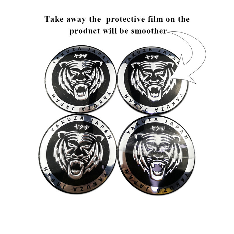 56mm Japan Tiger Sticker Wheel Hub Caps for Mercedes Benz W205 W210 Subaru Toyota Lexus Acura Suzuki Infiniti