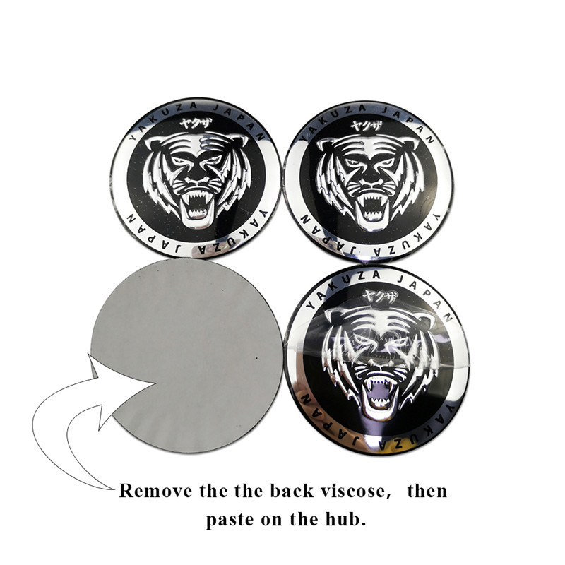 56mm Japan Tiger Sticker Wheel Hub Caps for Mercedes Benz W205 W210 Subaru Toyota Lexus Acura Suzuki Infiniti