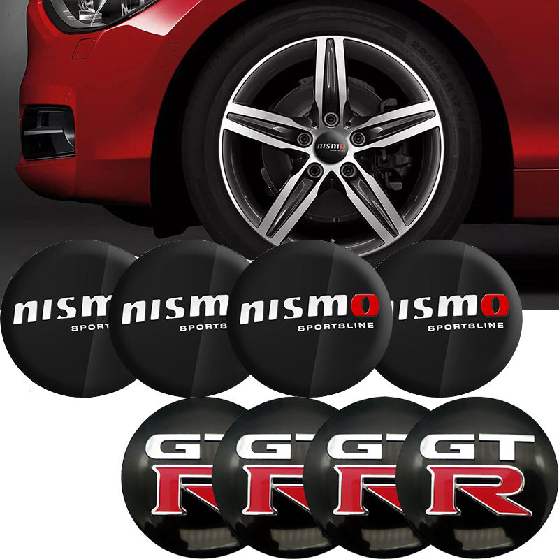 56mm Hub Caps Nismo GTR Emblem For Nissan Juke Note Leaf Qashqai Tiida X-trail Teana Altima Car Accessories Wheel Center Sticker